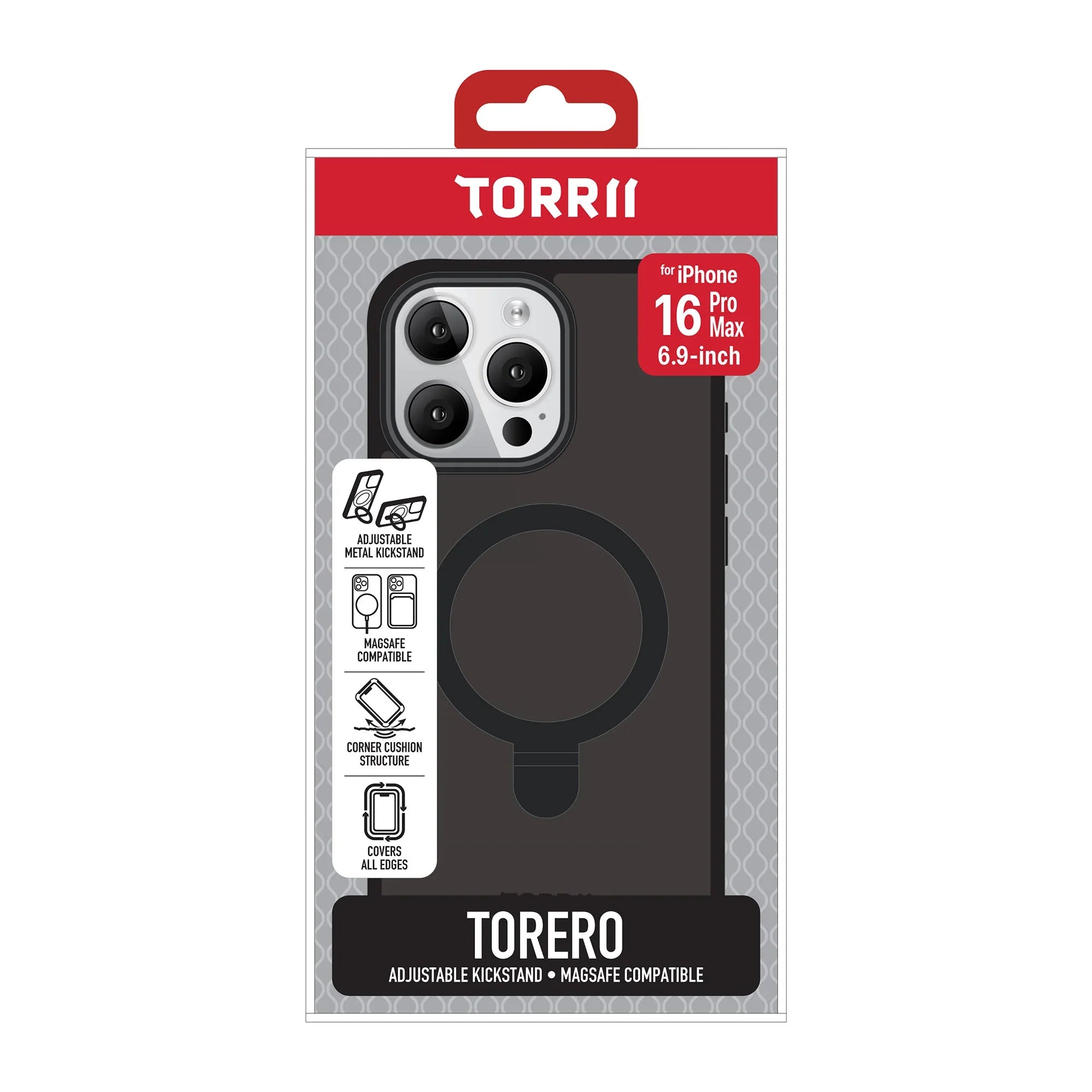 iPhone 16 Pro Max Torrii Torero Stand Magsafe Cover - Black - Tashqila iPhone 16 Pro Max Torrii Torero Stand Magsafe Cover - Black - Tashqila